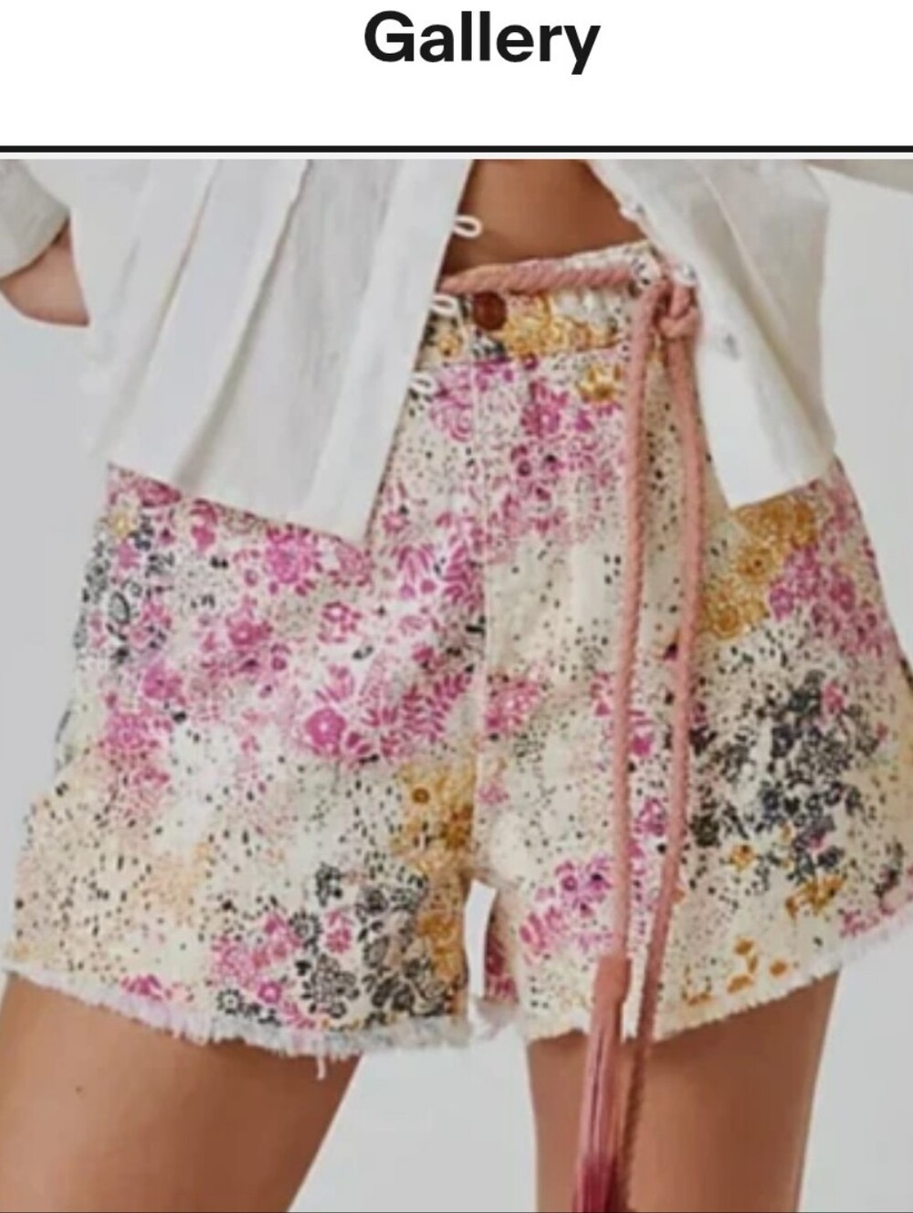 Anthropologie Pink Floral Shorts